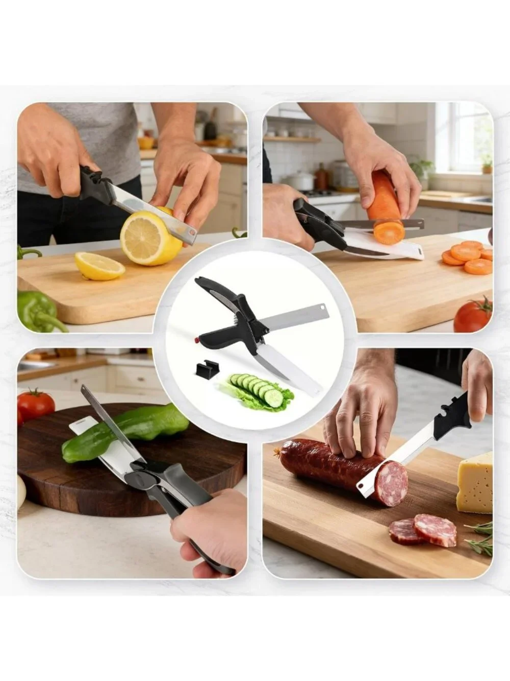 Multi-Purpose 8-Inch Kitchen Shears with Cutting Board - Ideal for Meat